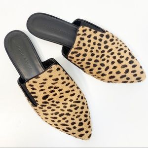 JENNI KAYNE Calf Hair Cheetah Mules mule slides Leopard 38 8 pony hair